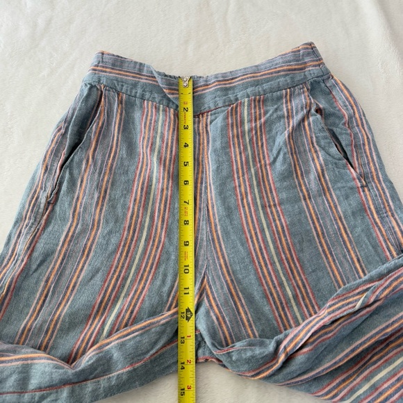Madewell Women's Side-Button Huston Pull-On Crop Pants in Rainbow Stripe ST - Picture 6 of 14